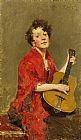 Guitar Canvas Paintings - Girl With Guitar